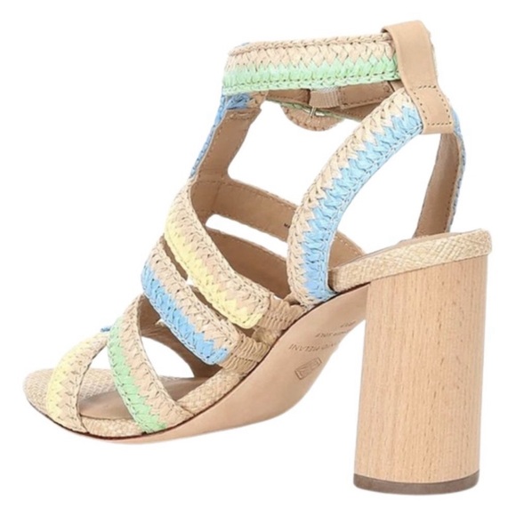 Antonio Melani Raffia Ankle Strap Block Heels Sandals Size: 7.5M - Picture 2 of 16